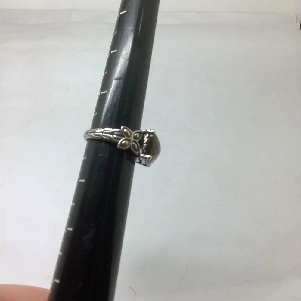 John Hardy sterling silver 18k Smoky Quartz Ring